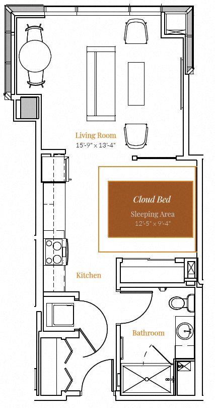  Jr. 1 Bedroom 07 - Ori Expandable Apartment